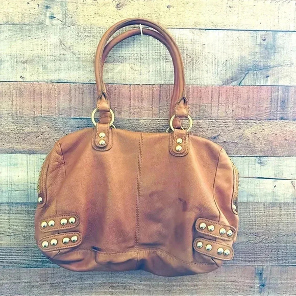 Línea Pelle Collection Leather Studded Slouchy Handmade Shoulder Bag - Picture 2 of 12